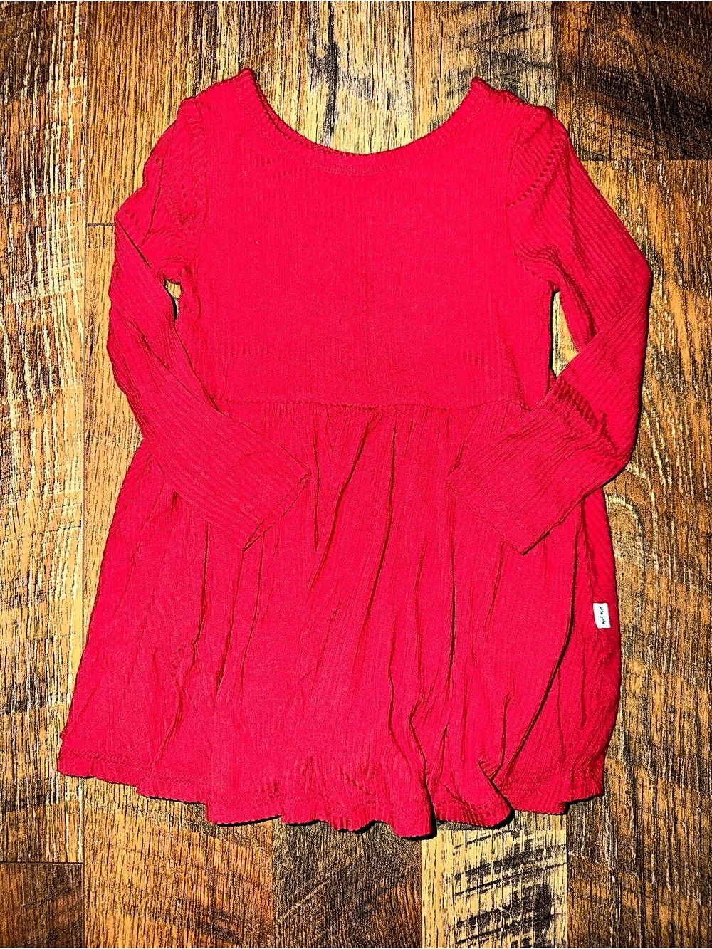 Play by little sleepies Red Long Sleeve twirl Dress Size 12-18 Months